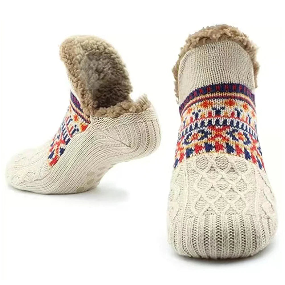 Men Women Winter Indoor Home Slippers Socks Non Slip Bedroom Sleeping Sock Soft Thermal Slipper Socks for Christmas