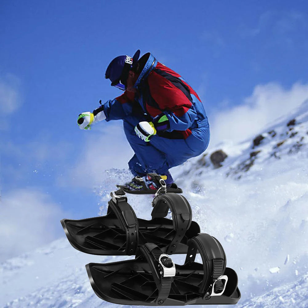 Mini Short Ski Skates Skis Boots Skiboards Adjuatable Short Mini Skating Ski Shoes Fit Into Your Backpack