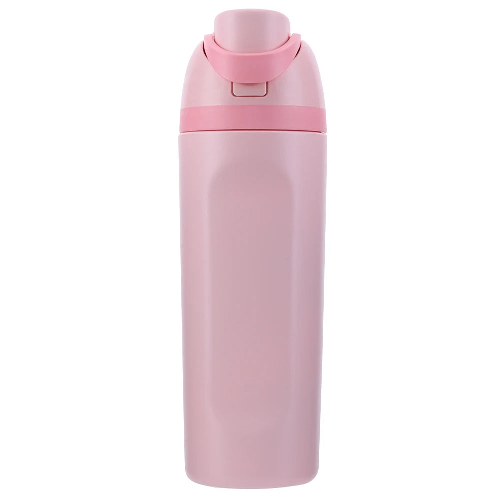 600ml Straw Sports Water Bottle with Handle Travel Vacuum Flask 316 Stainless Steel Vacuum Thermal Insulated Mug for Women Men