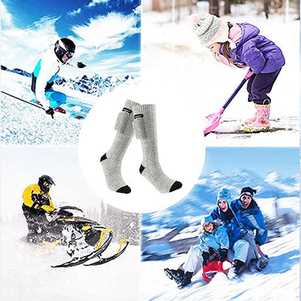Electric Heated Socks Washable Winter Thermal Socks Outdoor Skiing Foot Warmer for Men and Women