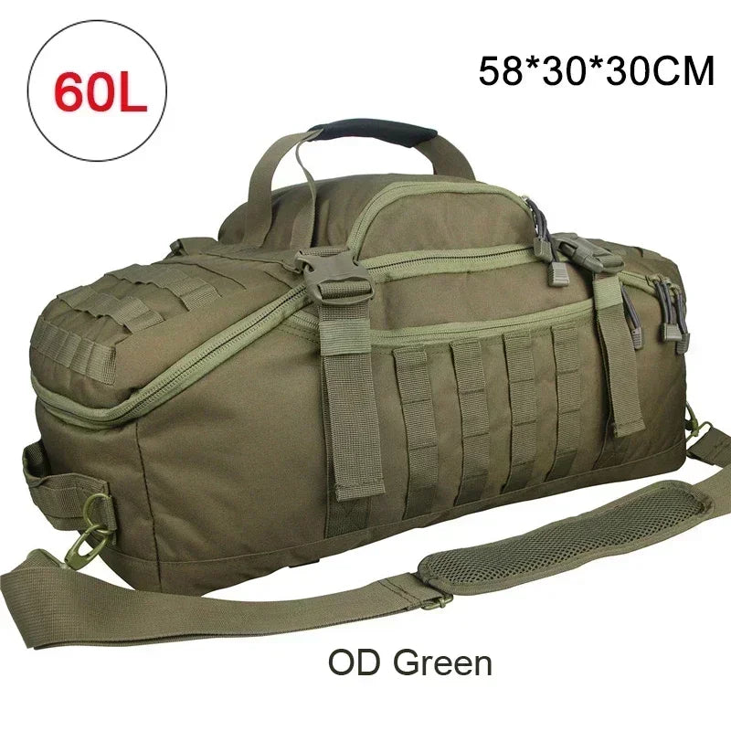 LQARMY 30L 50L 80L Sport Travel Bag Molle Tactical Backpack Gym Fitness Bag Large Duffle Bags for Camping Hunting Fishing
