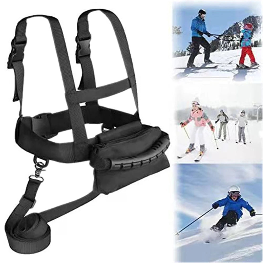 Kids Ski Harness Strap Skating Trainer Skating Skiing Rope Shoulder Strap with Handle Children Ski Harness Belt for Ski Skating