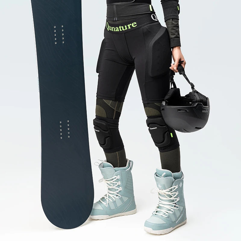 Qunature Ski Knee Pads Protective Gear for Skiing Single Double Board Cycling Outdoor Activities Knee Fall Protection Men Women