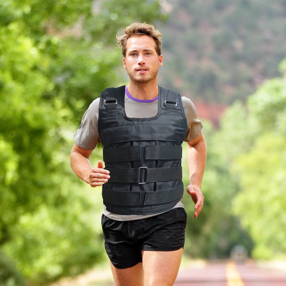 Weighted Vest Weight-bearing Vest Oxford Cloth Weight Jacket Comfortable Weight Training Vest Adjustable for Strength Training
