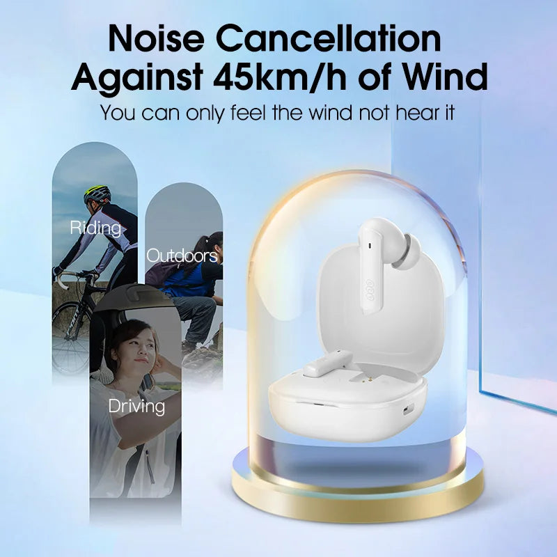 QCY HT05 ANC Wireless TWS Bluetooth 5.2 Earphones 40dB Active Noise Cancellation Headset in-Ear Mics Handfree Phone Earbuds