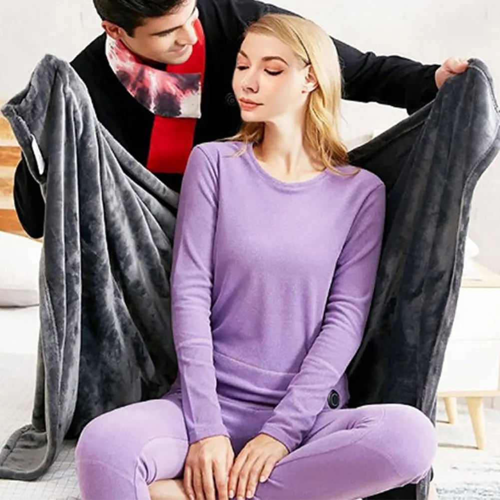 USB Electric Heated Blanket 3 Heating Levels Fleece Heated Blanket Wearable Body Warmer Blanket Quickly Heated Cape Pad