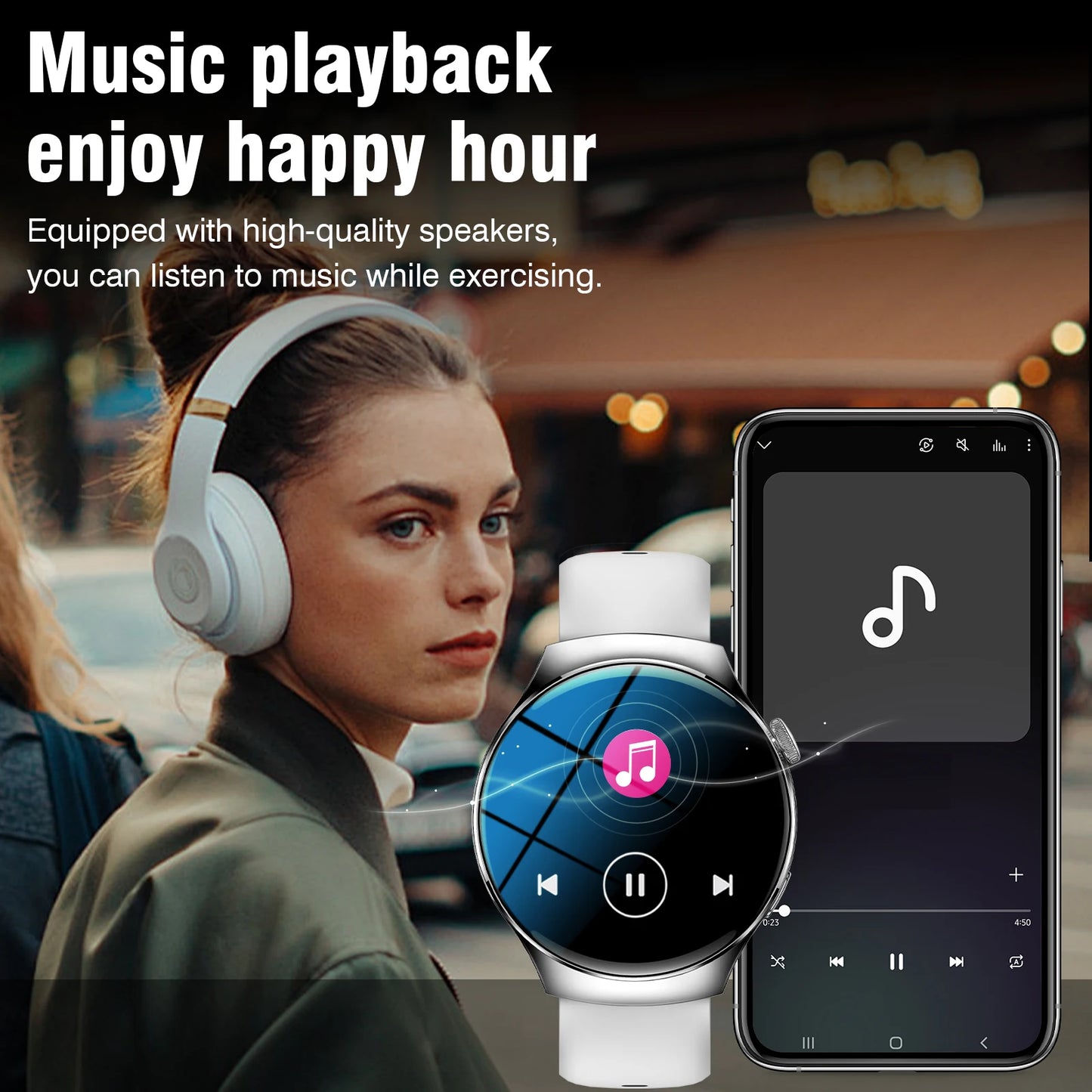 2025 New For Android and ios Smart Watch Men AMOLED Screen GPS Motion trajectory  Bluetooth Calls Smart Watch