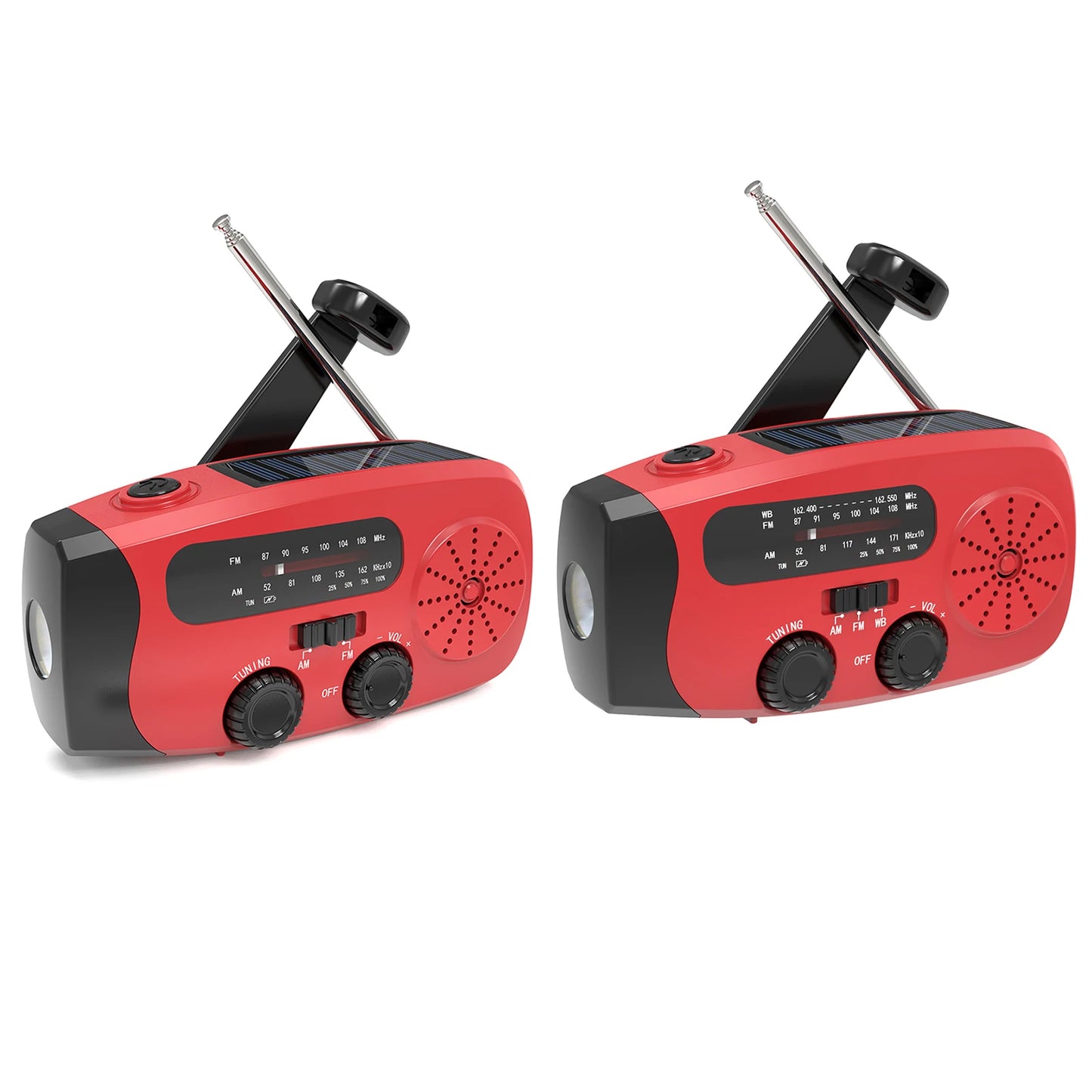 Solar Hand Crank Radio with LED Lights Hand Crank Weather Radio USB Charged & Solar Power Multifunctional for Camping Emergency