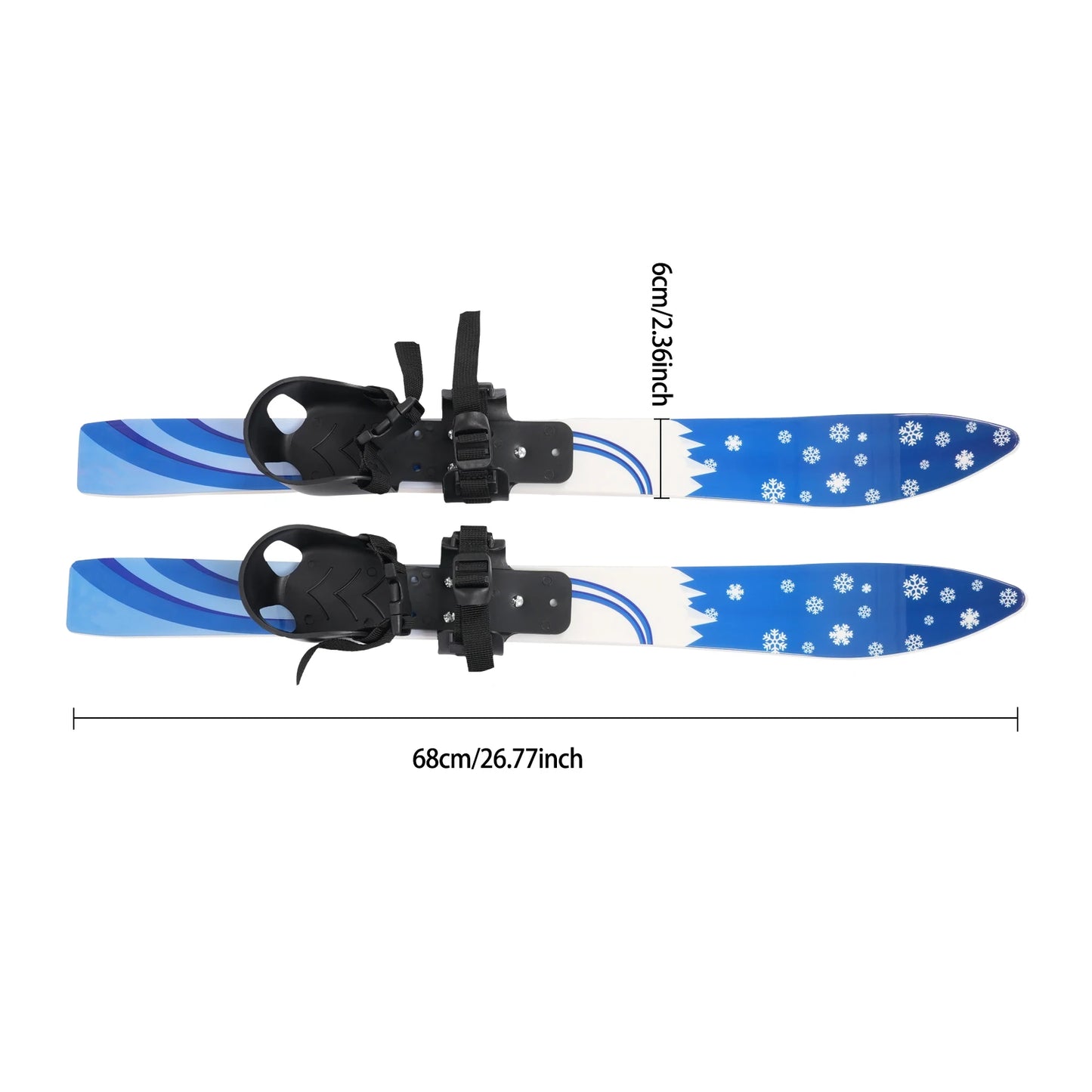 68*6cm Ski Set Kids Skis and Poles Primary Ski Double Board Children's Beginner Snow Skis  for Children Outdoor Snow Recreationa
