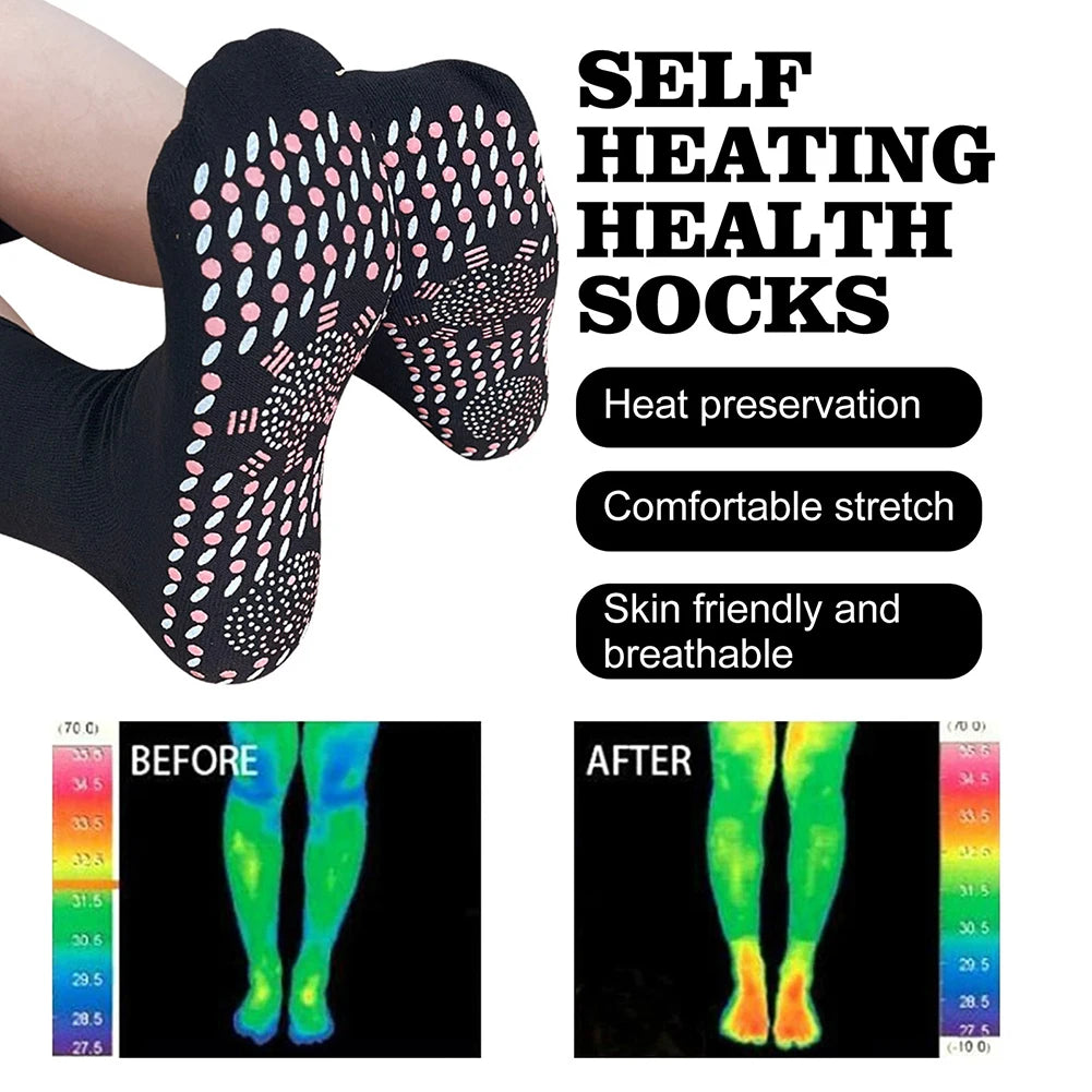 Winter Warm Self Heated Massage Socks Therapy Non-slip Therapy Massage Socks Comfortable Anti-Fatigue Arch Support for Men Women