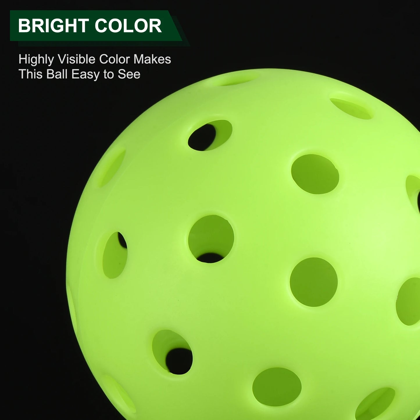 Outdoor Pickleball Balls 40 Holes Pickleball 4 Pack Pickleball Balls for Amateurs Indoor and Outdoor Sport, Neon Green