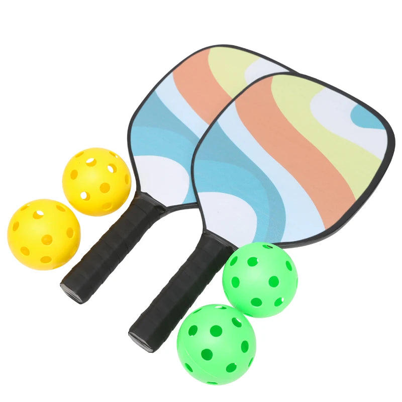 2 rackets 4 balls 1 backpack pickle ball racket wood honeycomb pointed racket set