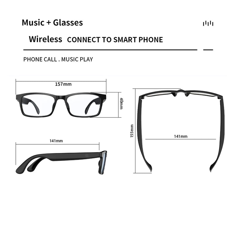 New smart glasses wireless bluetooth hands-free call music headset with speaker fashion glasses wireless stereo sound