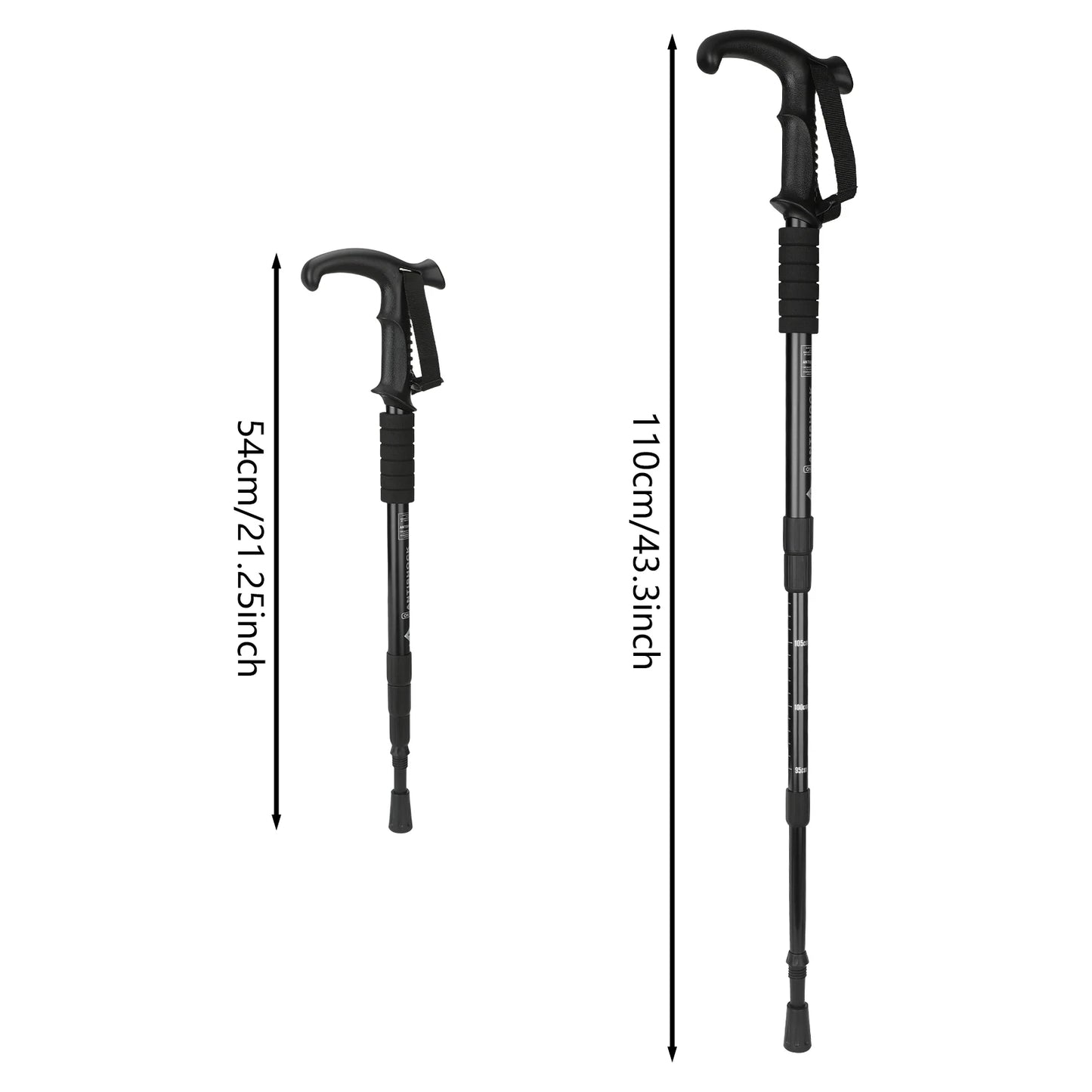 54-110cm Hiking Sticks Walking Stick Trekking Poles Mountaineering Telescopic Walking Stick for Particularly Steep Climb