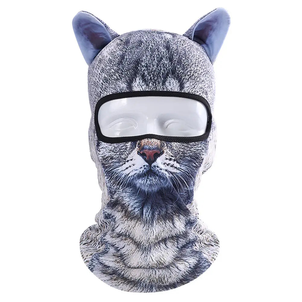 3D Animal Balaclava Bicycle Cycling Ski Hats Party Cat Dog Full Face Mask Funny Neck Gaiter Windproof Soft Animal with Ears Hats