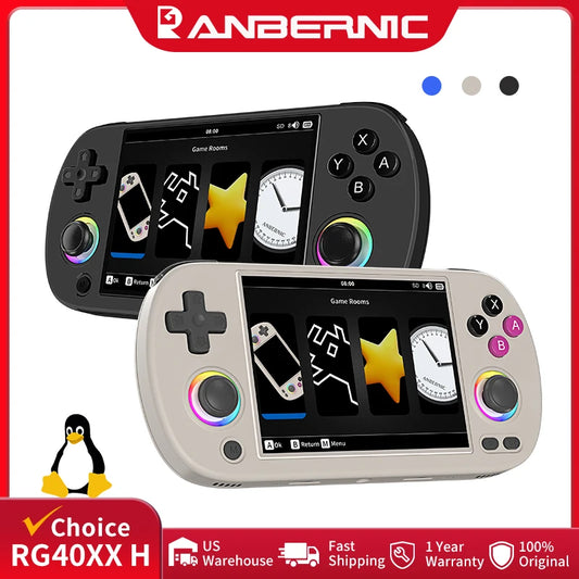 ANBERNIC RG40XX H Handheld Game Console 4.0" IPS Screen Linux 64-bit System Retro Video Gaming Console 5K+ Games With RGB Light