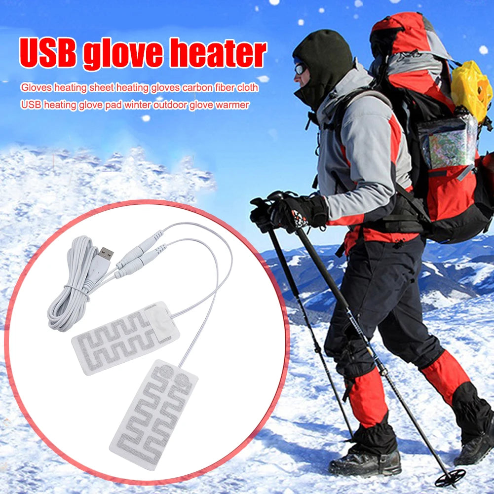 Electric Heating Pad Portable Glove Heating Sheet Lightweight Carbon Fiber 5V for Outdoor Camping Hiking Winter Hand Warm