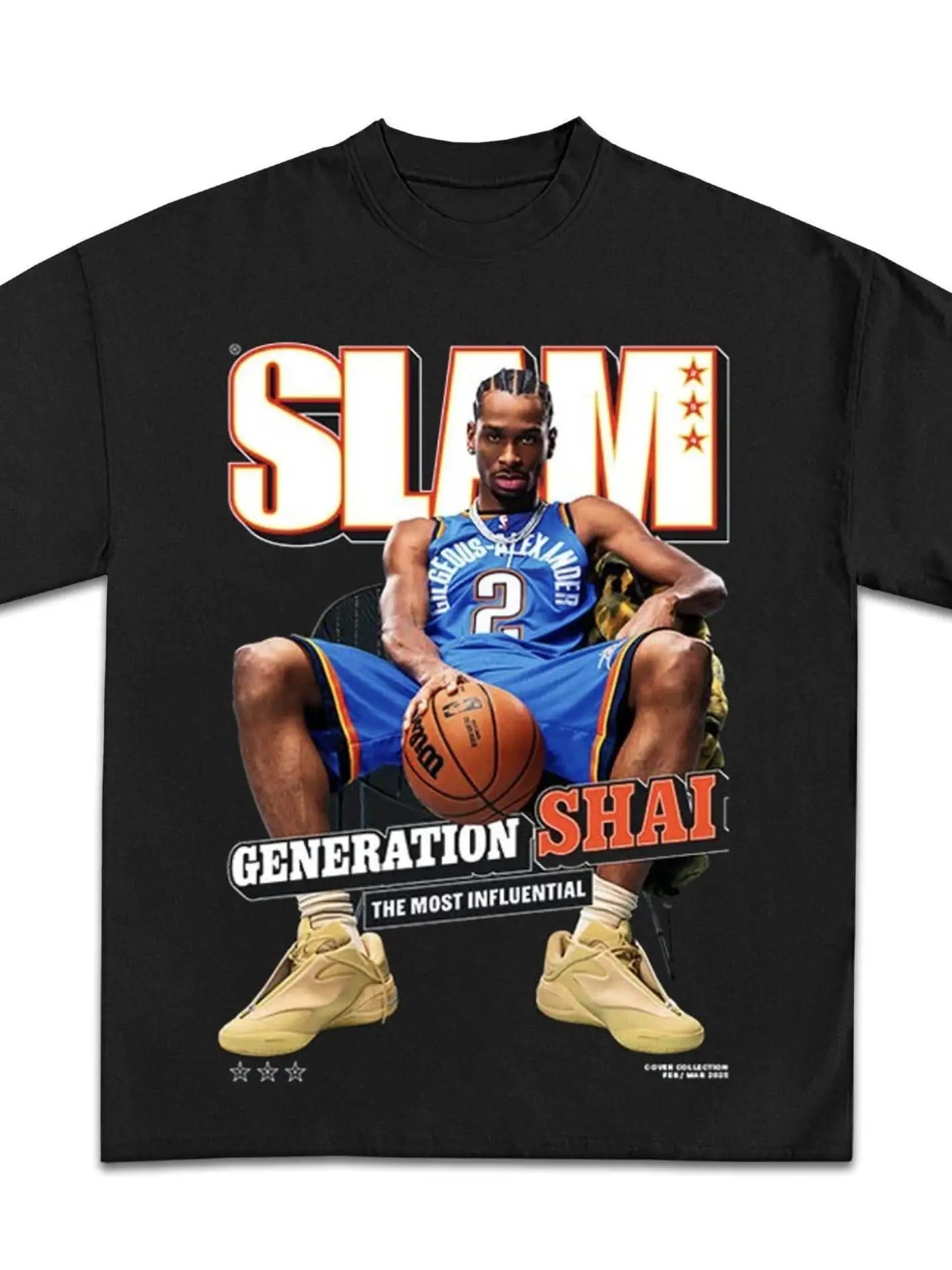 Shai Alexander Slam Graphic Tee Premium Quality Heavyweight Basketball Shirt For Adults