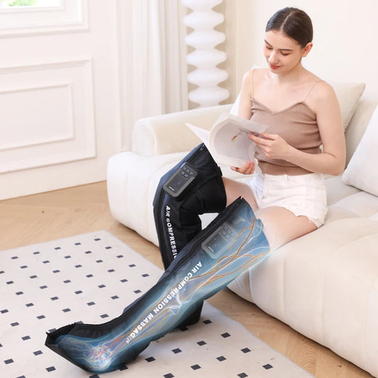 Air Compression Therapy System, Rechargeable Leg Massager, Dynamic Leg Compression Recovery Boots for Fast Recovery and Improved