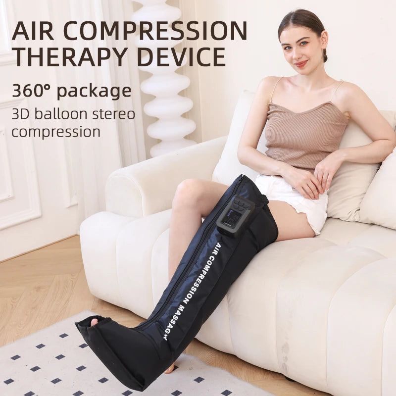 Air Compression Therapy System, Rechargeable Leg Massager, Dynamic Leg Compression Recovery Boots for Fast Recovery and Improved