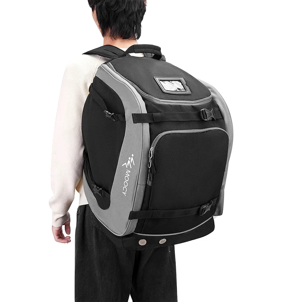 65L Outdoor Ski Bag Large Capacity Waterproof Breathable Skiing Boot Backpack Storage Helmet Coat Hang Skis Adjustable