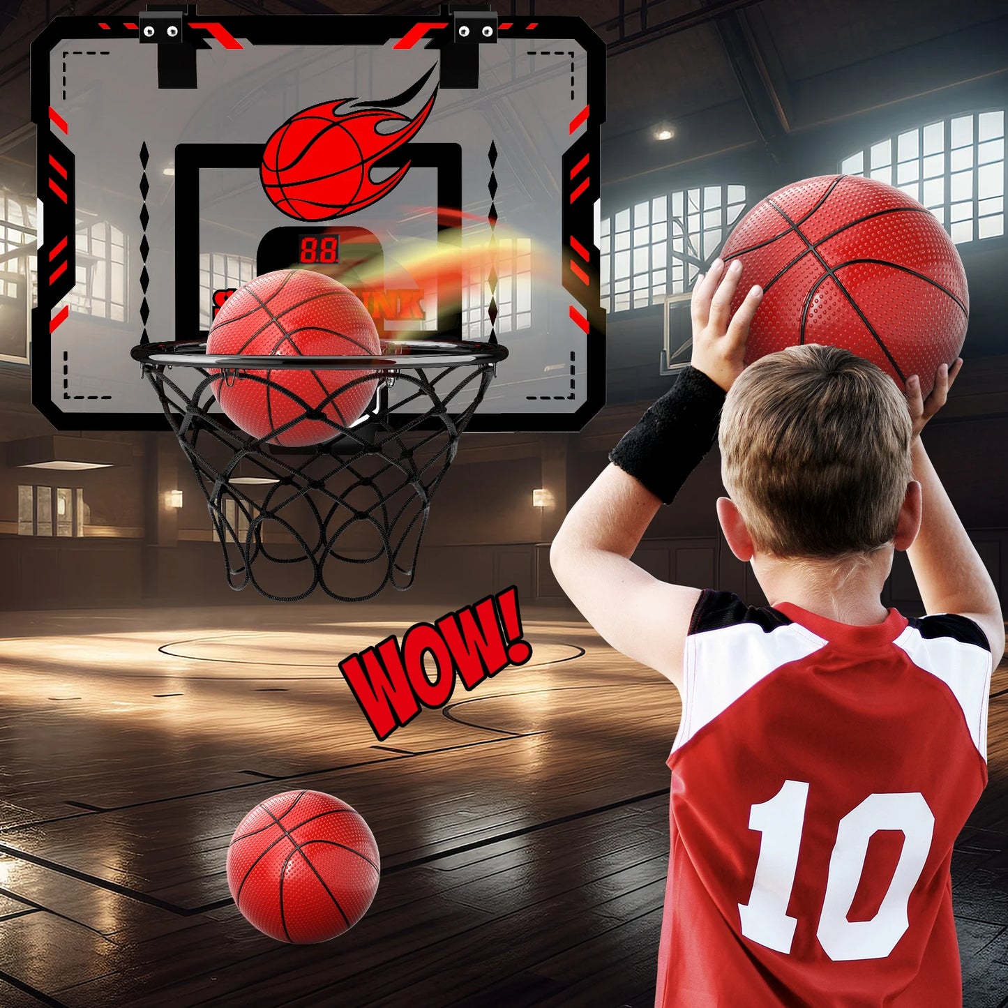 Indoor Basketball Hoop Kids Toys Room Mini Basketball Ball Hoop Sets With Electronic Scoreboard Sport Toys Boys Birthday Gifts
