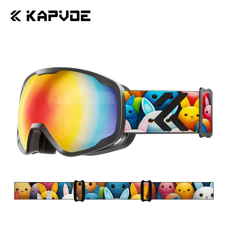 Kapvoe Teenager Kids Ski Goggles Winter Outdoor Sports Anti-fog Snowboard Goggles Double UV400 Child Skiing Mask Glasses New