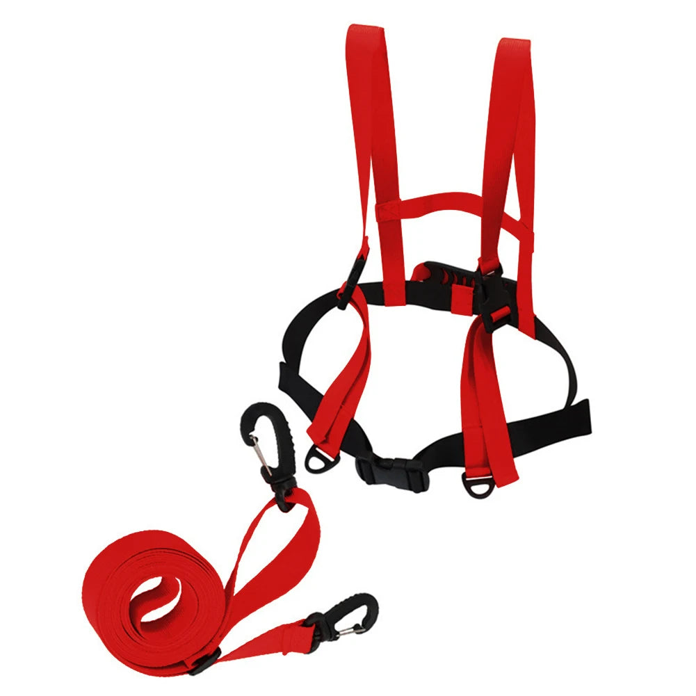 Adjustable Children Ski Training Belt Safety Traction Harness Rope Outdoor Winter Sports Skiing Training Shoulder Belt