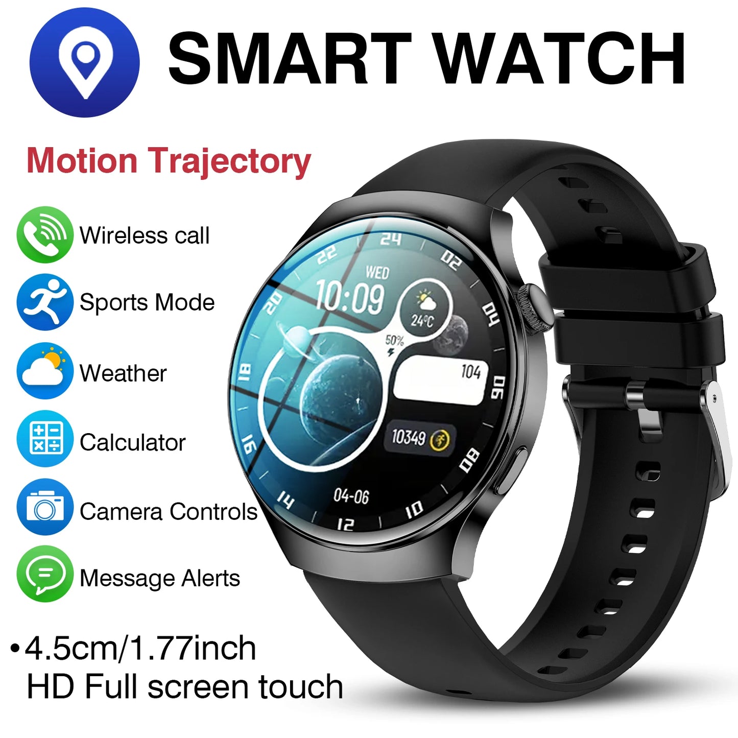 2025 New For Android and ios Smart Watch Men AMOLED Screen GPS Motion trajectory  Bluetooth Calls Smart Watch