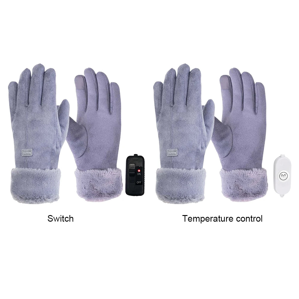 Electric Warm Gloves 3 Gear Adjustment Winter Thermal Cycling Gloves Windproof Motorbike Racing Riding Gloves Touch Screen