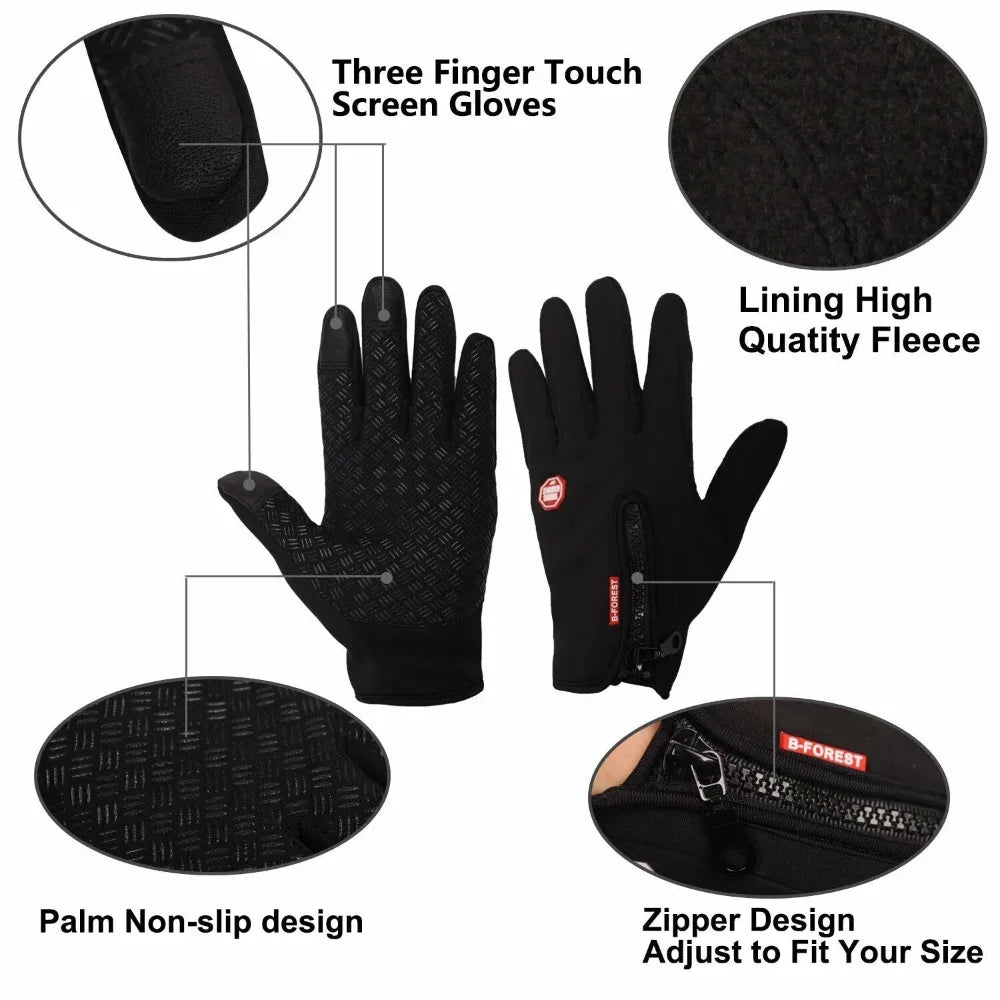 Winter Gloves Touch Screen Windproof Thermal Gloves for Cold Weather Sports Men Women Outdoor Cycling Motorcycle Non-Slip Gloves
