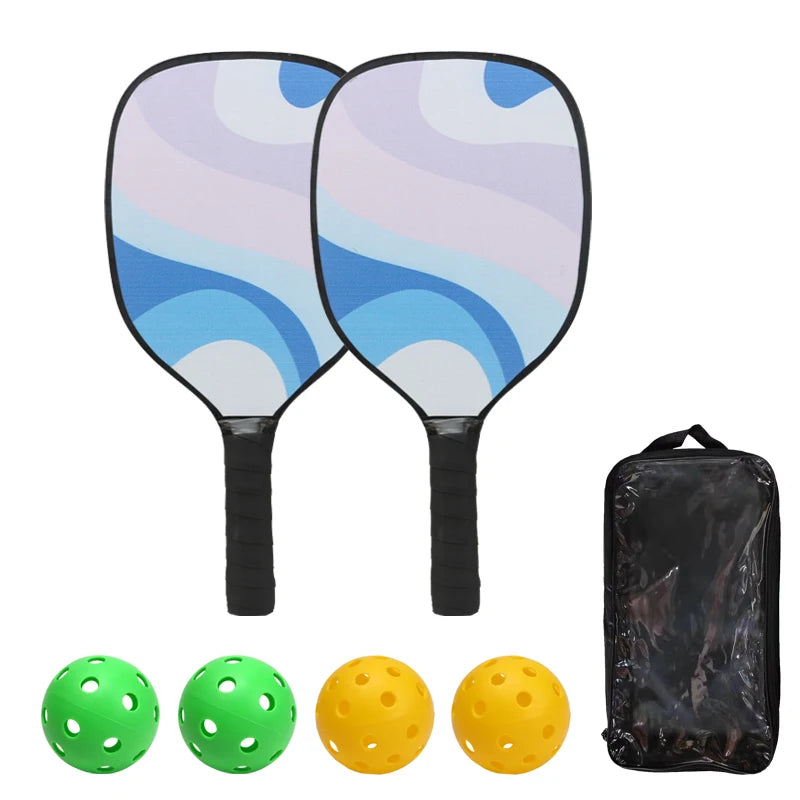 2 rackets 4 balls 1 backpack pickle ball racket wood honeycomb pointed racket set