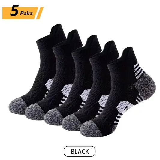 3/5Pairs Men's Sport Socks Breathable Outdoor Running Basketball Socks Training Short Tube Socks For Men