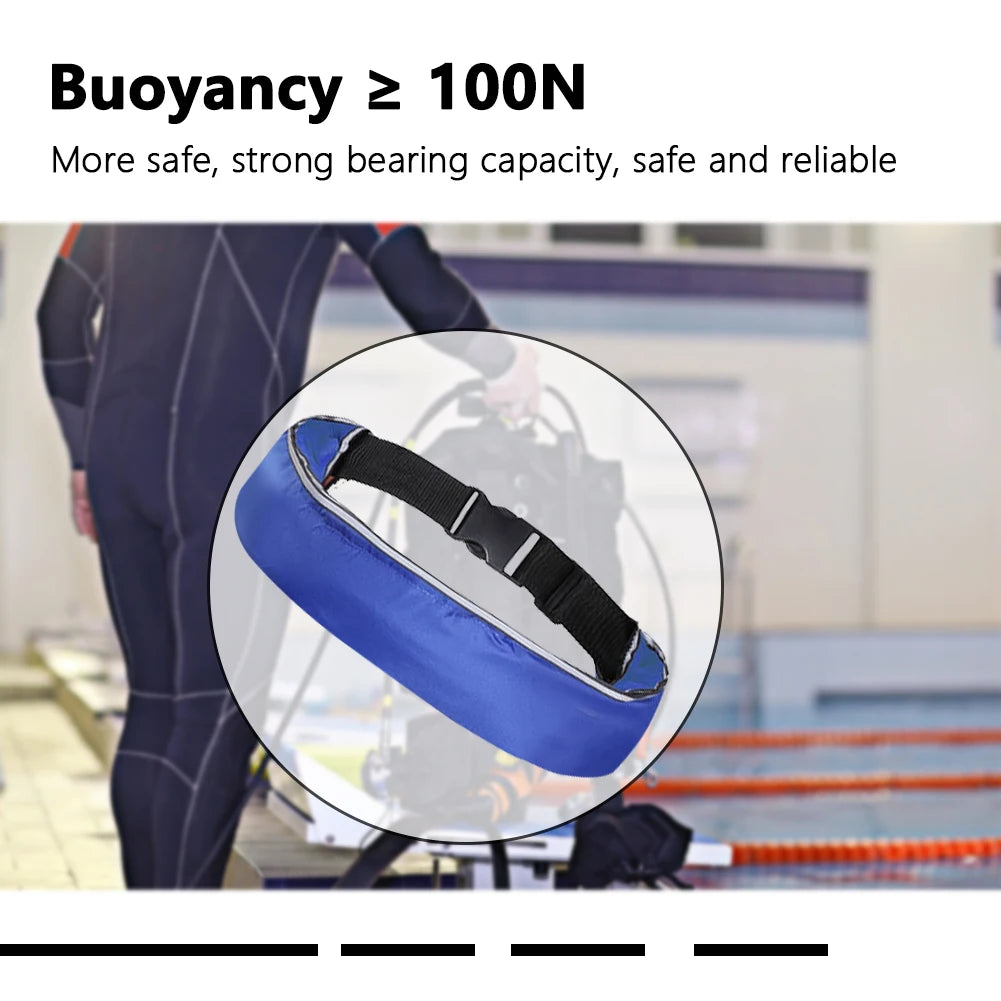 Inflatable Drifting Safety Life Belt Wear-resistant 100N Buoyancy Survival Suit Safe Adjustable Webbing for Swimming Sea Fishing