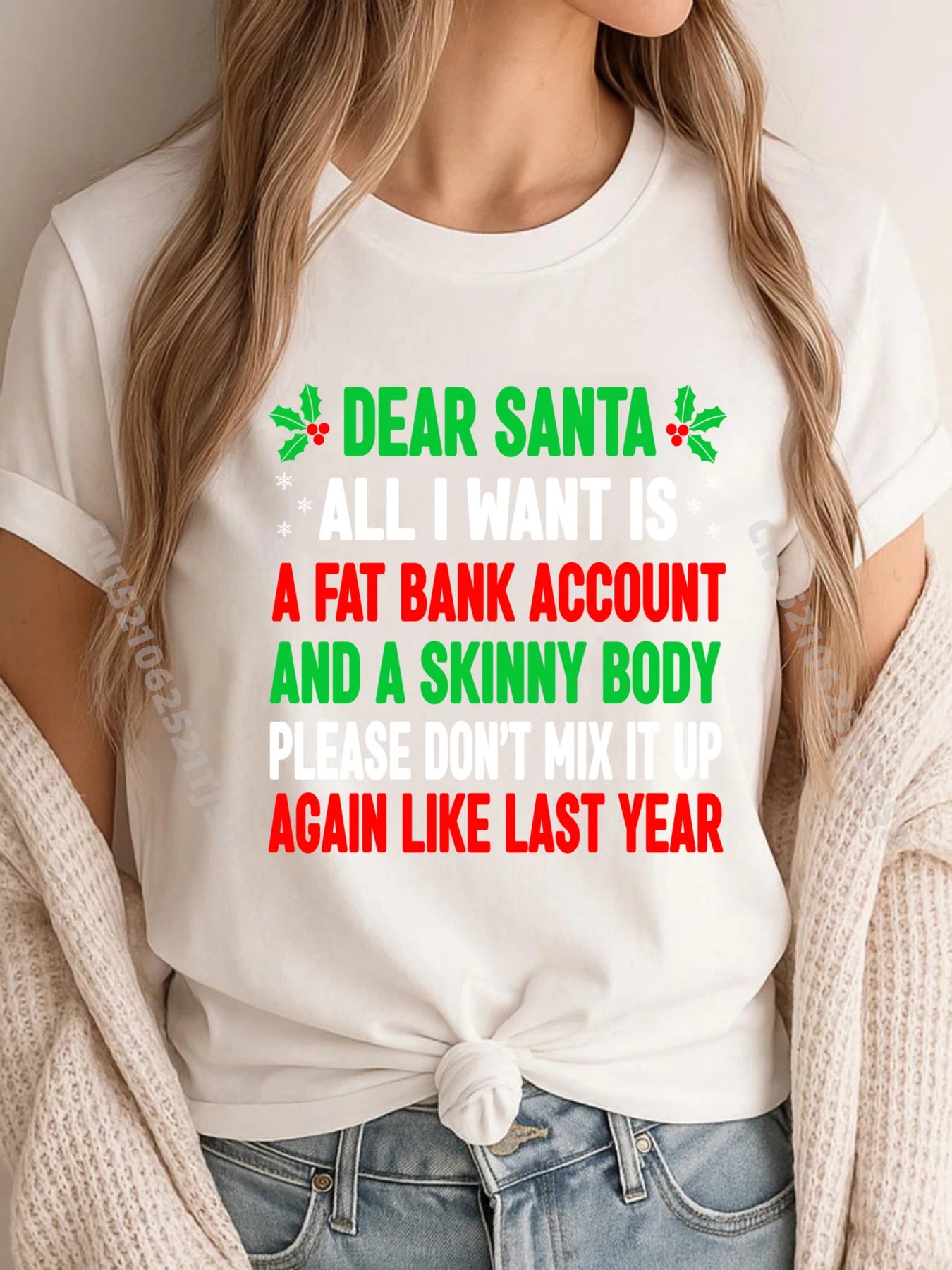 Funny Christmas Shirts For Woman Dear Santa Cute Oversized T Shirt T Shirts For Woman Camisa National Flag Day