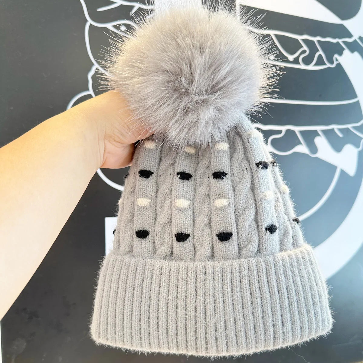 Women Winter Warm Beanie Hat Thickened Cold-Proof Knitted Cap Outdoor Sports Cycling Skiing Pullover Cap for Women