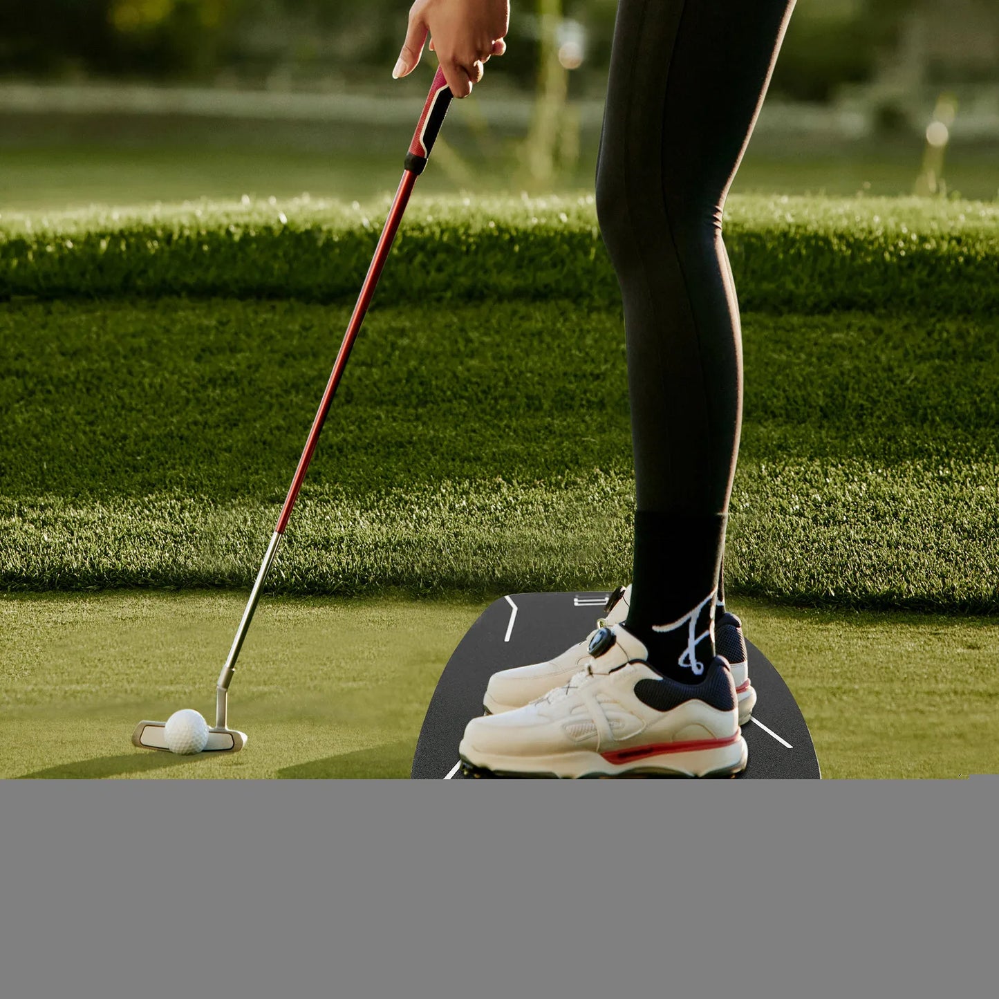 Black Golf Pressure Plate Rectangle Landing Golf Training Aid For Indoor Practice Weight Shift Balance Board Wood Sandpaper