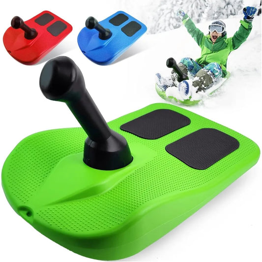 Snow Sleds for and Adult Sledding Snowboard with Handle Lightweight Compact Scooter Snowboard Cold Resistant Handle Sled Downhi