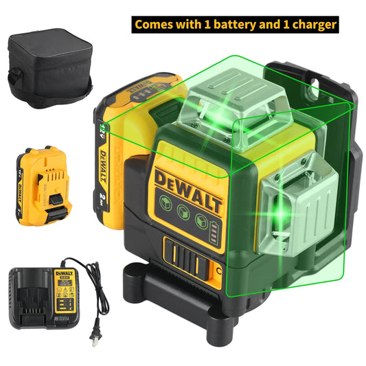 NEW DEWALT DW089LG 3 Sides Degree Vertical Laser Meter Outdoor Level 360 Self Levelling Green Beam Laser Li-Ion Battery Lasers