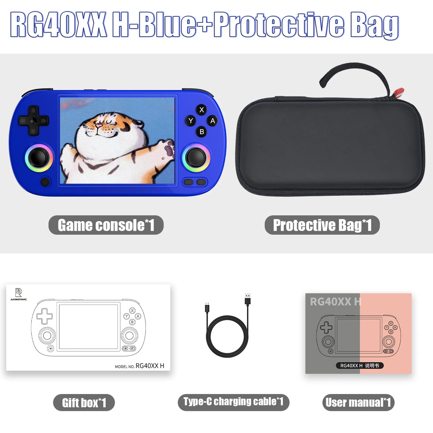 ANBERNIC RG40XX H 64 Bit Linux Retro Handheld Game Console 4.0'' IPS Screen Supports 5G WiFi Bluetooth HD-Support Output RG40XXH