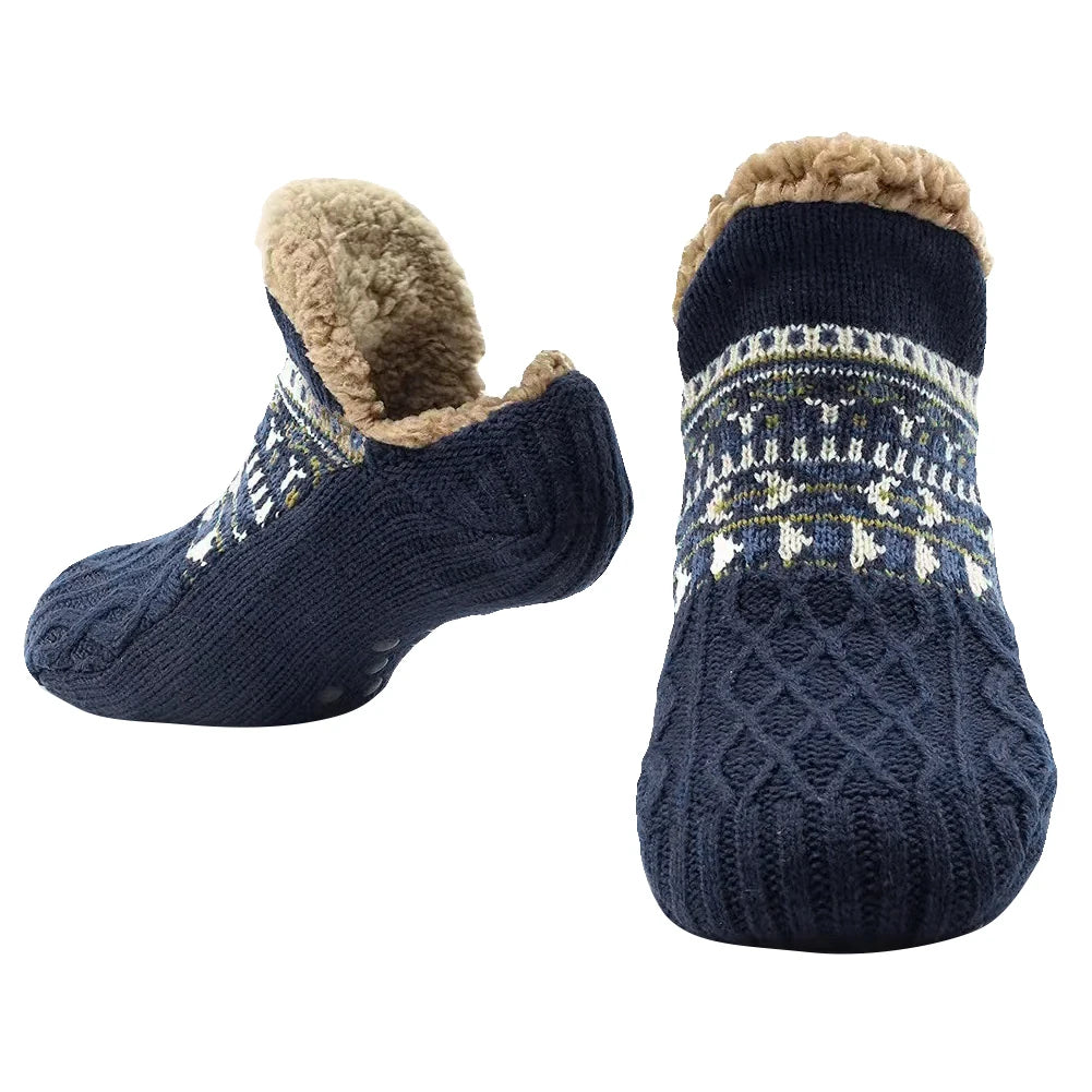 Men Women Winter Indoor Home Slippers Socks Non Slip Bedroom Sleeping Sock Soft Thermal Slipper Socks for Christmas