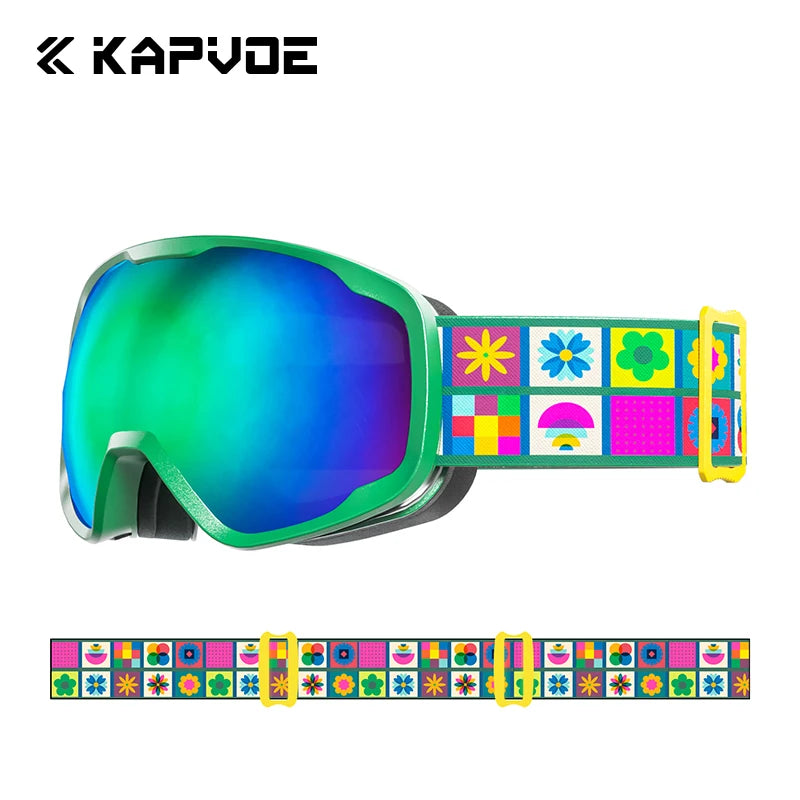 Kapvoe Teenager Kids Ski Goggles Winter Outdoor Sports Anti-fog Snowboard Goggles Double UV400 Child Skiing Mask Glasses New