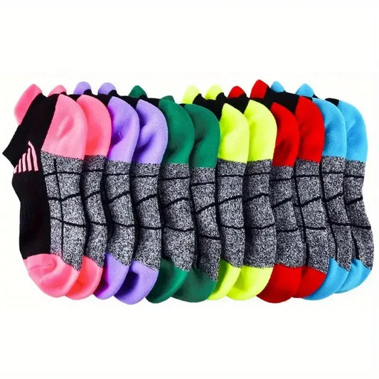 6 Pairs of Women's Sports Compression Socks - Low-top Breathable Moisture-wicking Socks Suitable for Running and Outdoor Sports