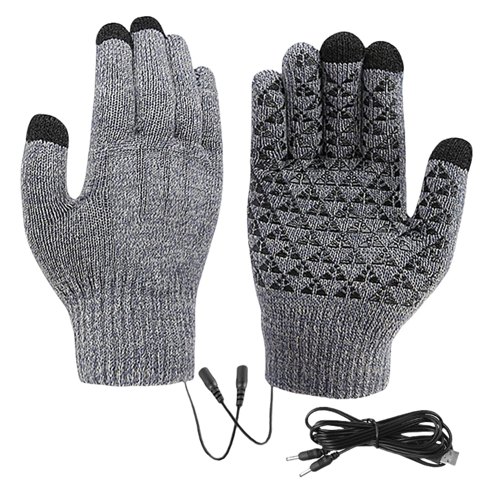 Winter Electric Heated Touch Screen Gloves for Outdoor Activities Skiing Riding Camping and Mountaineering