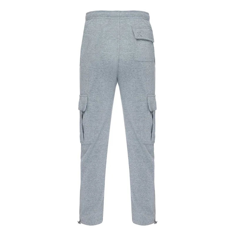 Men’s Loose Cargo Pants Casual Drawstring Elastic Waist Wide Leg Athletic Sweatpants Outdoor Trousers