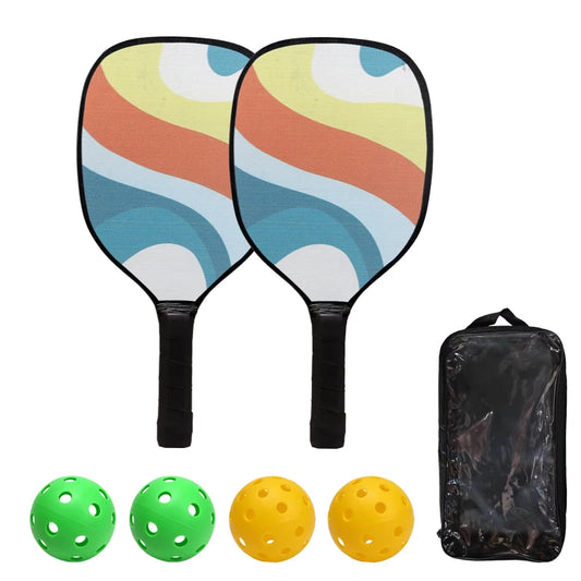 2 rackets 4 balls 1 backpack pickle ball racket wood honeycomb pointed racket set