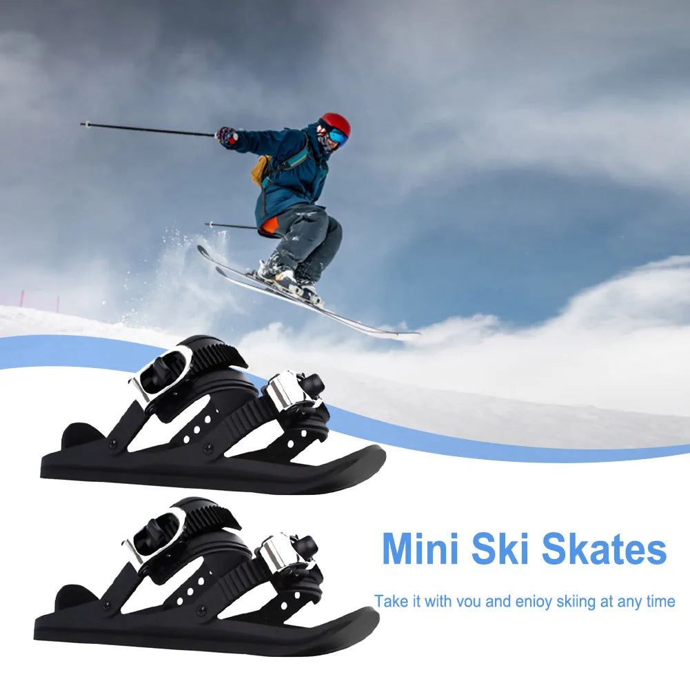 Mini Short Ski Skates Short Mini Skating Ski Shoes Portable Mini Skating Ski Shoes for Winter Outdoor Sports