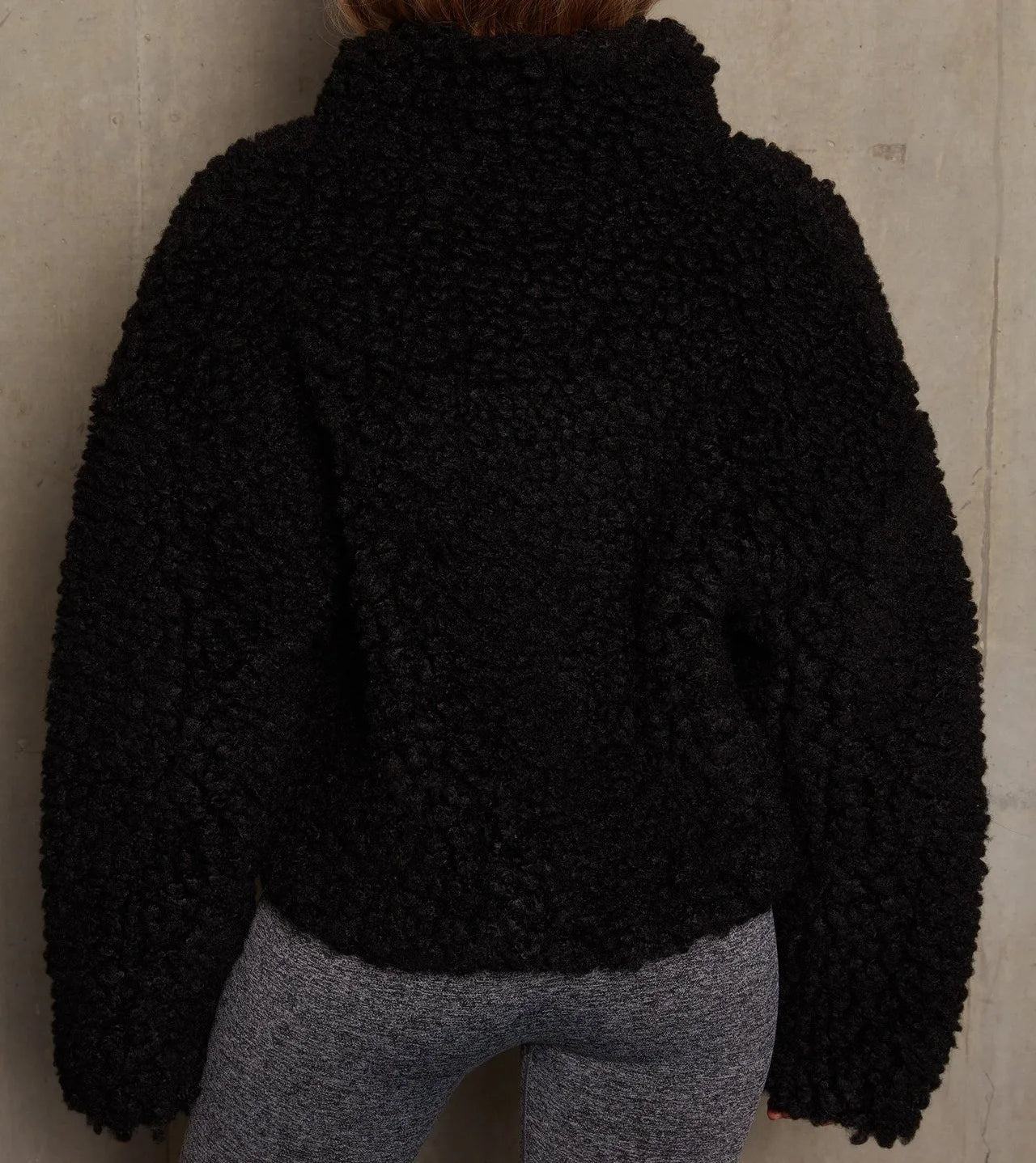 Plus Size Women's Casual Plush Woolen Jacket Long Sleeve Zipper Front Lapel Jacket Elegant