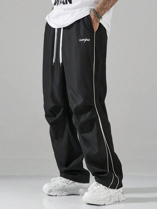 Men's Striped Three - Color Casual Pants with Pockets, Suitable for Sports, Fitness and Jogging