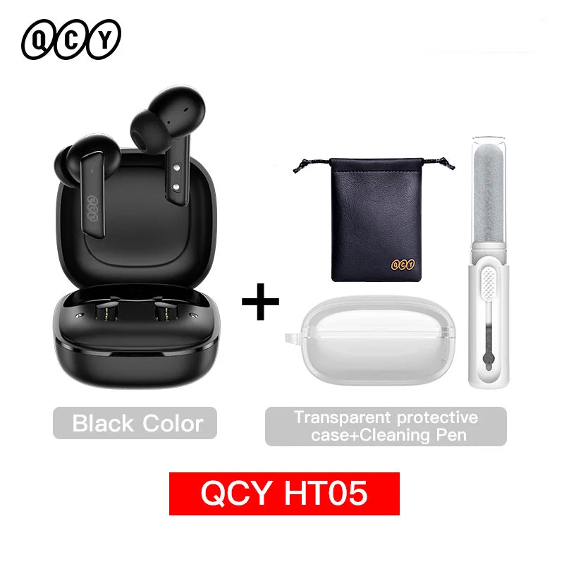 QCY HT05 ANC Wireless TWS Bluetooth 5.2 Earphones 40dB Active Noise Cancellation Headset in-Ear Mics Handfree Phone Earbuds